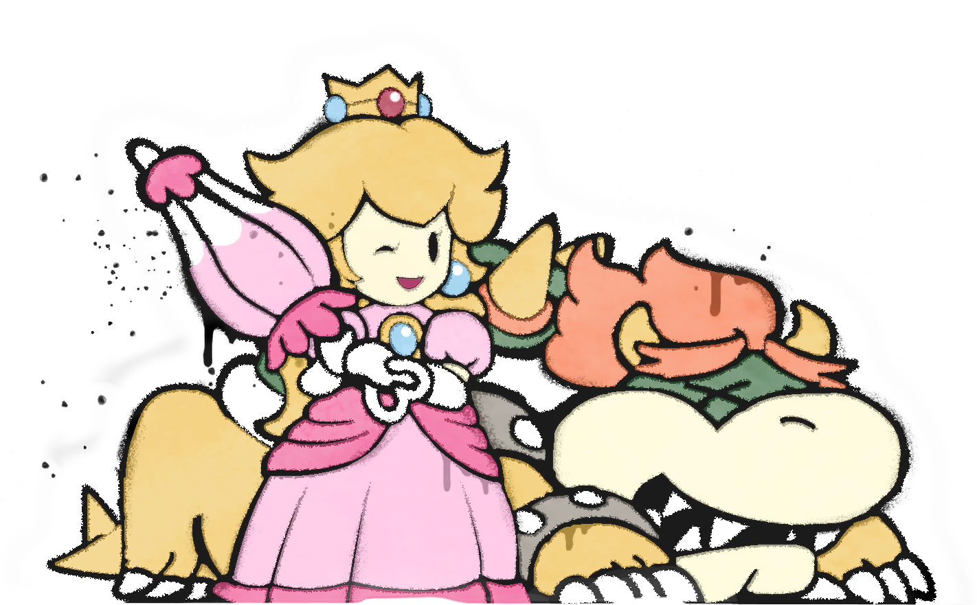 Peach defeats Bowser