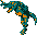 Sprite of a teal Kritter from Donkey Kong Country for Game Boy Color