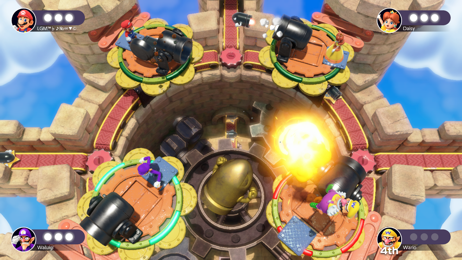 Bill Blasters Aim for your rivals and fire away! But be careful–it won't count if it hits their cannon.