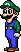 The "idle" sprite of Luigi from the PC game Mario is Missing!. This sprite is the source image for "Weegee," an odd drawing of the character that has become an Internet meme.
