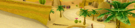 The course banner for Dry Dry Ruins from Mario Kart Wii.