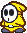 Battle idle animation of a yellow Shy Guy from Paper Mario