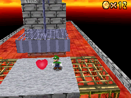 The second Spinning Heart in Bowser in the Fire Sea