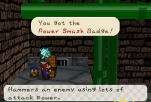 File:Paper Mario Toad Town Tunnels Power Smash Badge.png