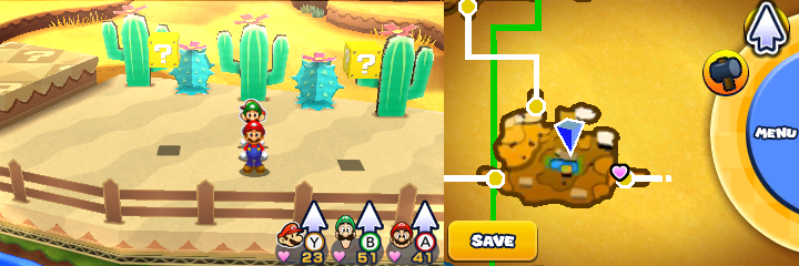Blocks 46-47 in Doop Doop Dunes of Mario & Luigi: Paper Jam.