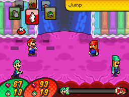 Mario and Luigi battling Bowser Memory M and Bowser Memory L in the Memory Banks