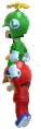 Propeller Mario carrying Propeller Luigi