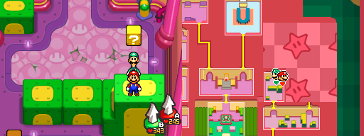 Fifty-sixth block in Peach's Castle of Mario & Luigi: Bowser's Inside Story.