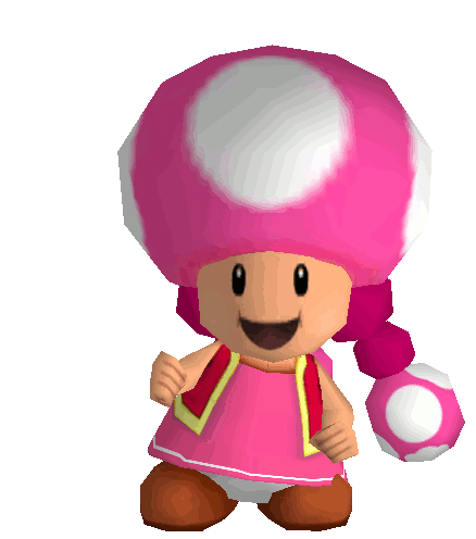 One of Toadette's award animations from Mario Kart Wii