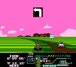 Screenshot of a segment of Course-1 from Famicom Grand Prix II: 3D Hot Rally