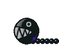 Battle idle animation of a Chomp from Paper Mario