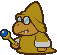 Battle idle animation of a Yellow Magikoopa from Paper Mario