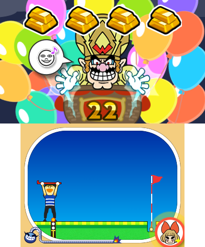 Screenshot of Wario Interrupts from WarioWare Gold