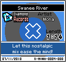 The shelf sprite of one of Mona's records (Swanee River) in the game WarioWare: D.I.Y., as it appears on the top screen.