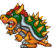 Sprites of Bowser running from the ending of the SNES version of Mario's Time Machine.