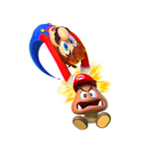 File:NSO SMO March 2022 Week 4 - Character - Mario capturing Goomba.png