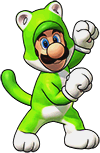 Sprite of Cat Luigi, from Puzzle & Dragons: Super Mario Bros. Edition.