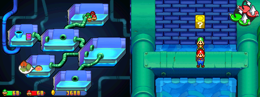 Sixth block in Peach's Castle Dungeon of the Mario & Luigi: Partners in Time.