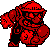 Sprite of Wario about to perform a Barge, from Virtual Boy Wario Land.