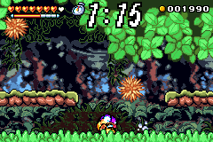Screenshot of togetoge in the level Mystic Lake, from Wario Land 4