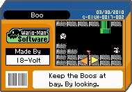 The shelf cover for one of 18-Volt's microgames in WarioWare: D.I.Y.