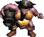 Sprite of a down-pointing Kannon from Donkey Kong Country 2: Diddy's Kong Quest