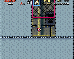 Mario in #4 Ludwig's Castle with a very minor fence bug!