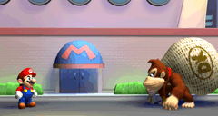 Mario confronting Donkey Kong in Mario vs. Donkey Kong.