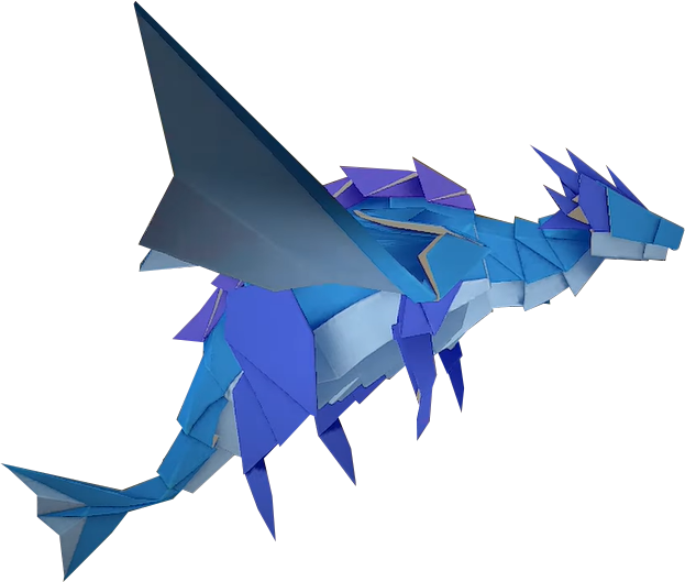 An origami Water Vellumental from Paper Mario: The Origami King.