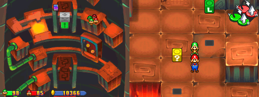 Thirteenth and fourteenth blocks in Thwomp Caverns of the Mario & Luigi: Partners in Time.