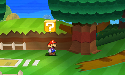First ? Block in Leaflitter Path of Paper Mario: Sticker Star.
