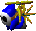 Sprite of a blue Flying Shy Guy from Yoshi's Story