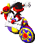 Battle idle animation of Cloaker from Super Mario RPG: Legend of the Seven Stars