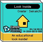 The shelf sprite of one of Ashley's favorite artist's comics: Look Inside in the game WarioWare: D.I.Y.