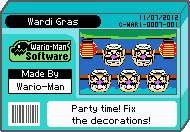 The shelf cover for one of Wario-Man's microgames in WarioWare: D.I.Y.