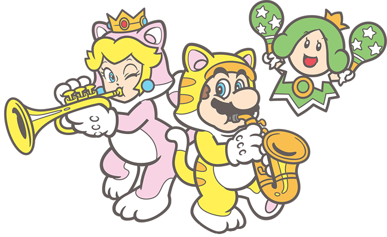 File:Cat Mario 2D Group Illustration.png