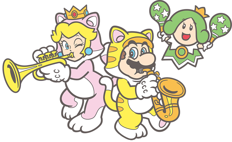 File:Cat Mario 2D Group Illustration.png