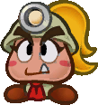 A beta image of Goombella, for Super Paper Mario.