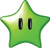 Artwork of a Green Power Star from Super Mario Galaxy.