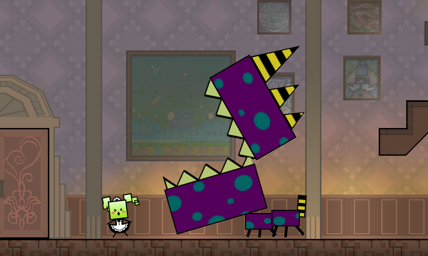 Gnaw chasing Mimi in Super Paper Mario.