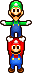Sprite of Mario and Luigi performing the Spin Jump in Mario & Luigi: Partners in Time