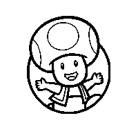 Toad Character Icon Stamp from Super Mario 3D World.