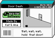 The shelf cover for one of Kat & Ana's microgames in WarioWare: D.I.Y.