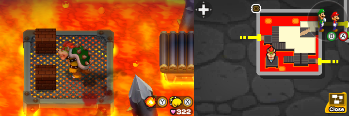 Twelfth and thirteenth blocks in Bowser's Castle of Mario & Luigi: Bowser's Inside Story + Bowser Jr.'s Journey.