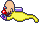 Dr. Crygor swimming in mid-air, in the epilogue for WarioWare, Inc.: Mega Microgame$!.