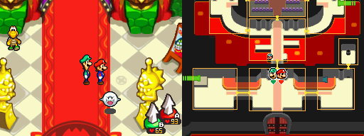A Bean spot in the lobby of Bowser Castle