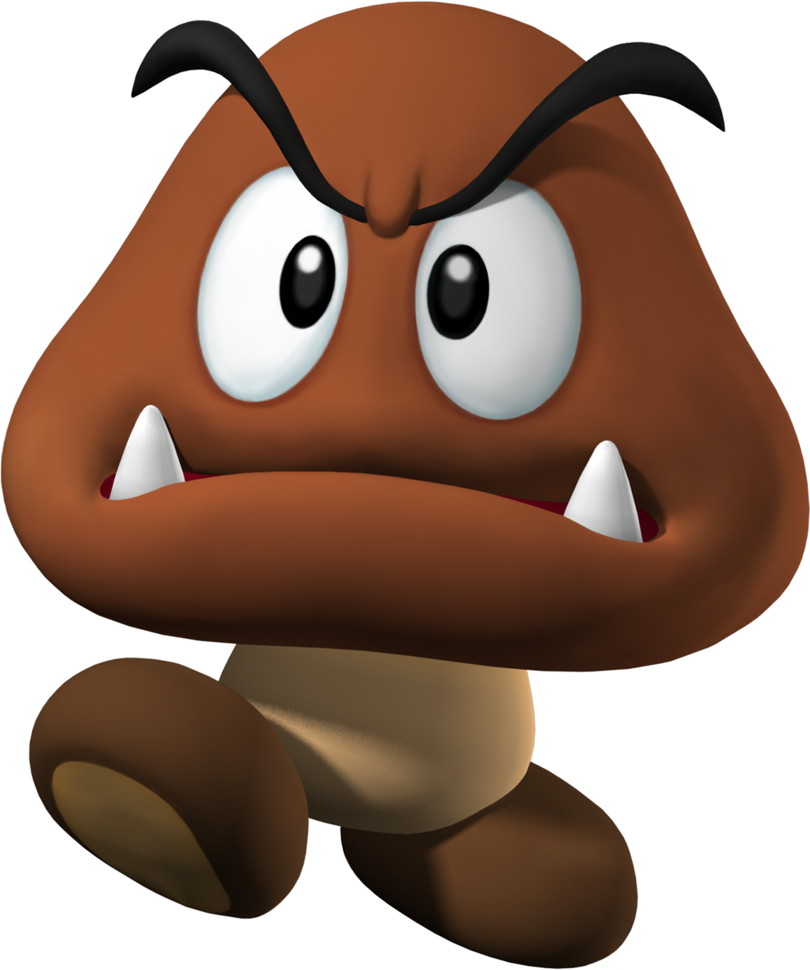 Artwork of a Goomba in New Super Mario Bros. (later used in Mario Super Sluggers, New Super Mario Bros. Wii and Super Mario Run)