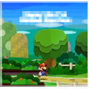 "Blue Skies, White Clouds" music gallery album cover in Paper Mario: Sticker Star