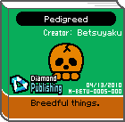 The shelf sprite of one of 9-Volt's favorite artist's comics: Pedigreed in the game WarioWare: D.I.Y..