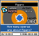The shelf sprite of one of Mona's records (Figaro) in the game WarioWare: D.I.Y., as it appears on the top screen.